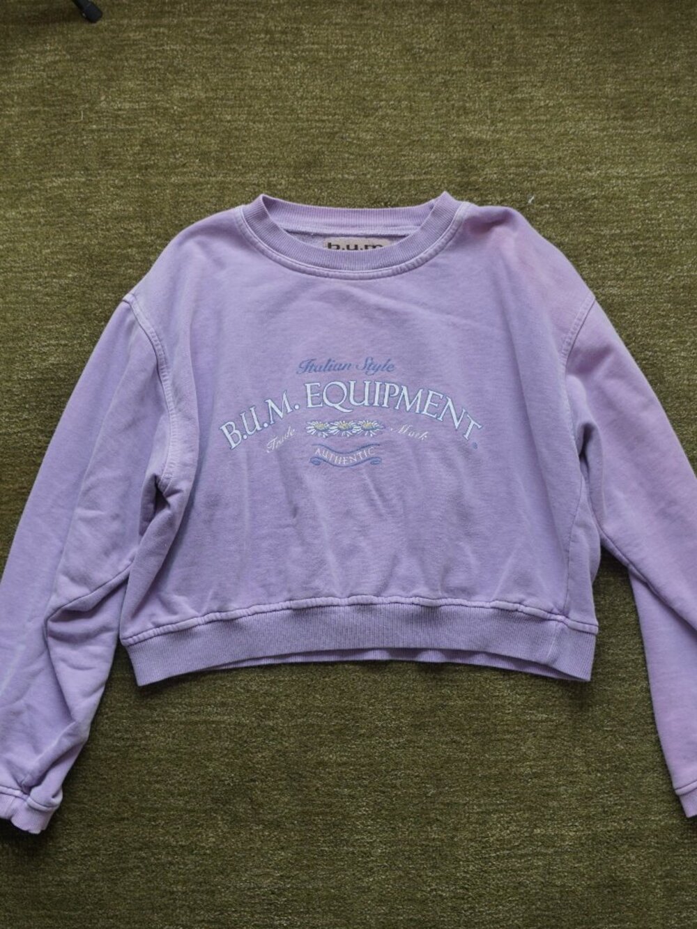 Vintage 90s B.U.M. Equipment Lilac Purple Crewneck Sweatshirt – 100% Cotton